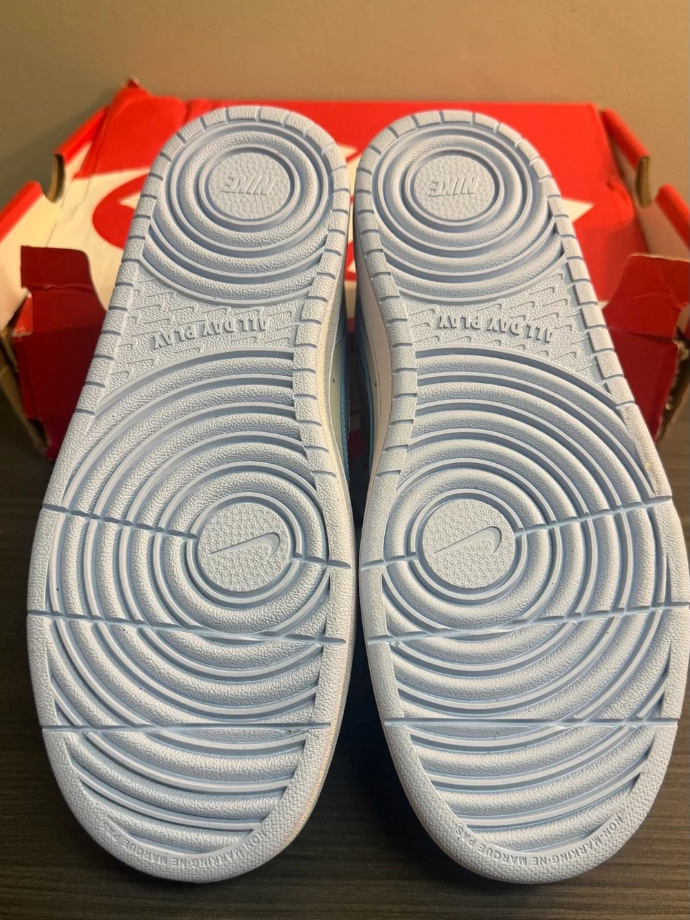 Nike Kids Light Blue and Cream Low-Top Sneakers